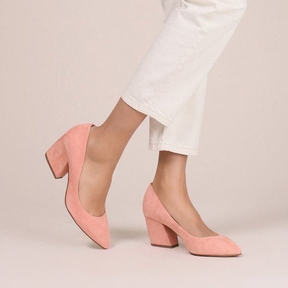 π Botkier Stella Pump Summer Melon Pink Suede 8.5